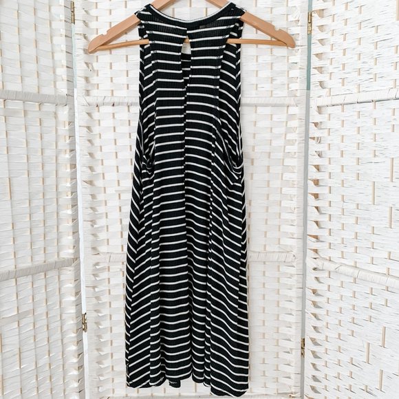 billabong black & white striped tank dress, small - Picture 6 of 7